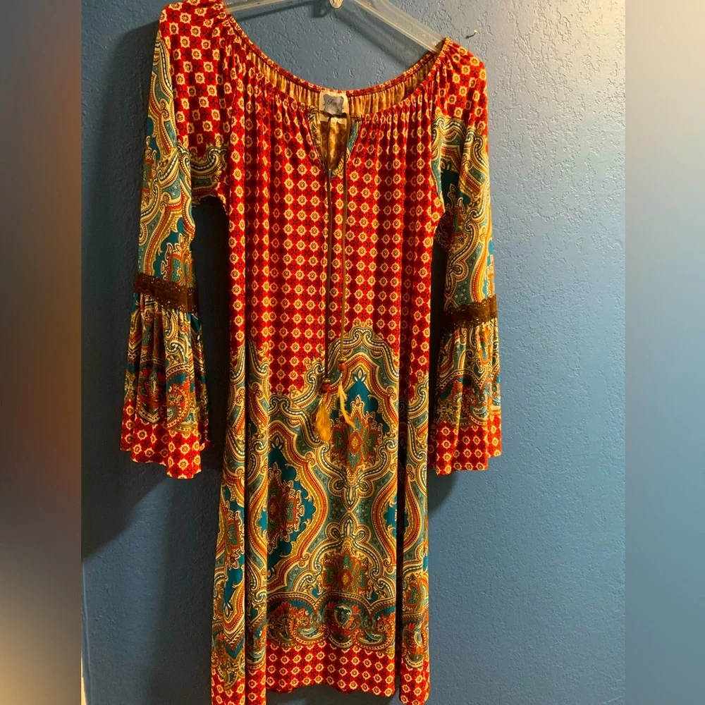 Fancy Nancy Bohemian Western Dress Women’s Medium Long Sleeved - Picture 2 of 11